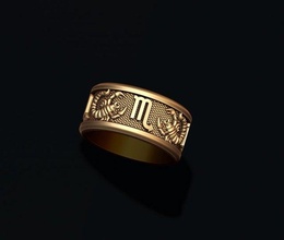 tierkreis skorpion lite ring 3d drucken modell ringe 3dexport fisch edelsteine goldener horoskop juwel schmuck halskette obj anhänger fische piscis druckbar silber stl zbrush jungfrau 3d print model - Mito3D