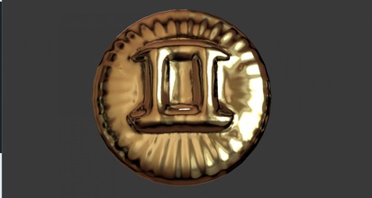 zodiak sign gemini coin 3d print model in coins badges 3dexport art amulet 3d print model - Mito3D