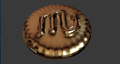 zodiak signe scorpion monnaie 3d impression modèle in pièces badges 3dexport amulette art 3d print model - Mito3D