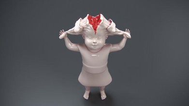 zombi niña 3d impresión modelo in figuritas 3dexport mujer escultura personaje niño arte estatua imprimible deco víspera santos cerebro esculturas sangre 3d print model - Mito3D