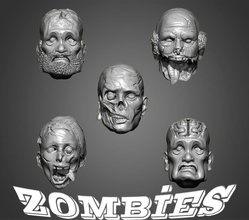 zombie teste 3d stampa modello in mostri creature 3dexport figura miniatura scultura zbrush 3d print model - Mito3D