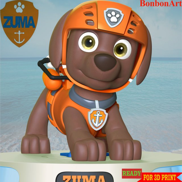 zuma pata patrulla 3d impresión modelo figuritas crisálida paw patrol perro perrito animal 3dprint 3dprinting figura estatua anime dibujos animados cómic Arte diseño personaje manga 3D print model - Mito3D