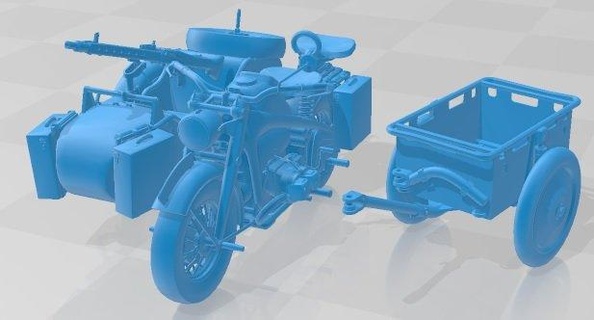 zundapp ks 750 1942 imprimible moto automotor pasatiempo micro escala bicicleta motocicleta 3d print model - Mito3D