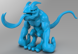 zung creature beast character monster low-poly high-poly printable 3dprint entry-level practice baldinu francesco apocalyptic armageddon evil darkness game mith legend profecy 3d print model - Mito3D