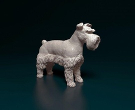zwerg schnauzer 3d impression modèle in figurines 3dexport mini miniature chien animal imprimable printready stl obj 3d print model - Mito3D