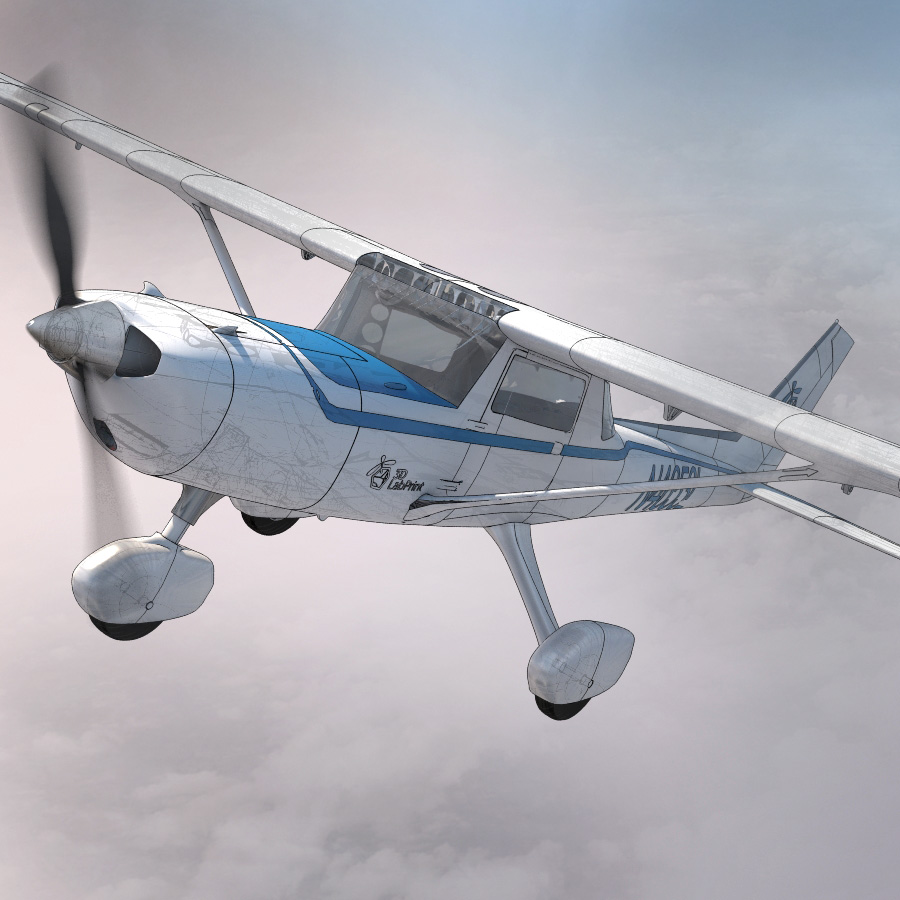 cessna 152 dayalı eğitimci spor uçak 3dlabprint rc hava 3D print model - Mito3D