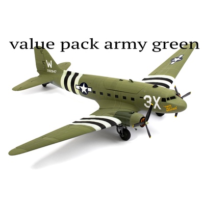 dc-3 c-47 dakota pack army green 3dlabprint rc air plane 3d print model - Mito3D