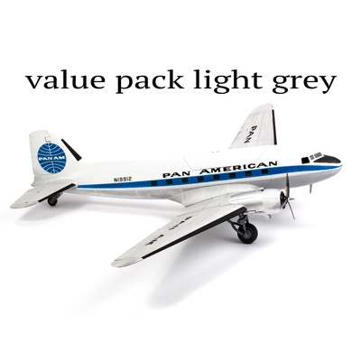 dc-3 c-47 dakota pack light grey 3dlabprint rc air plane 3d print model - Mito3D