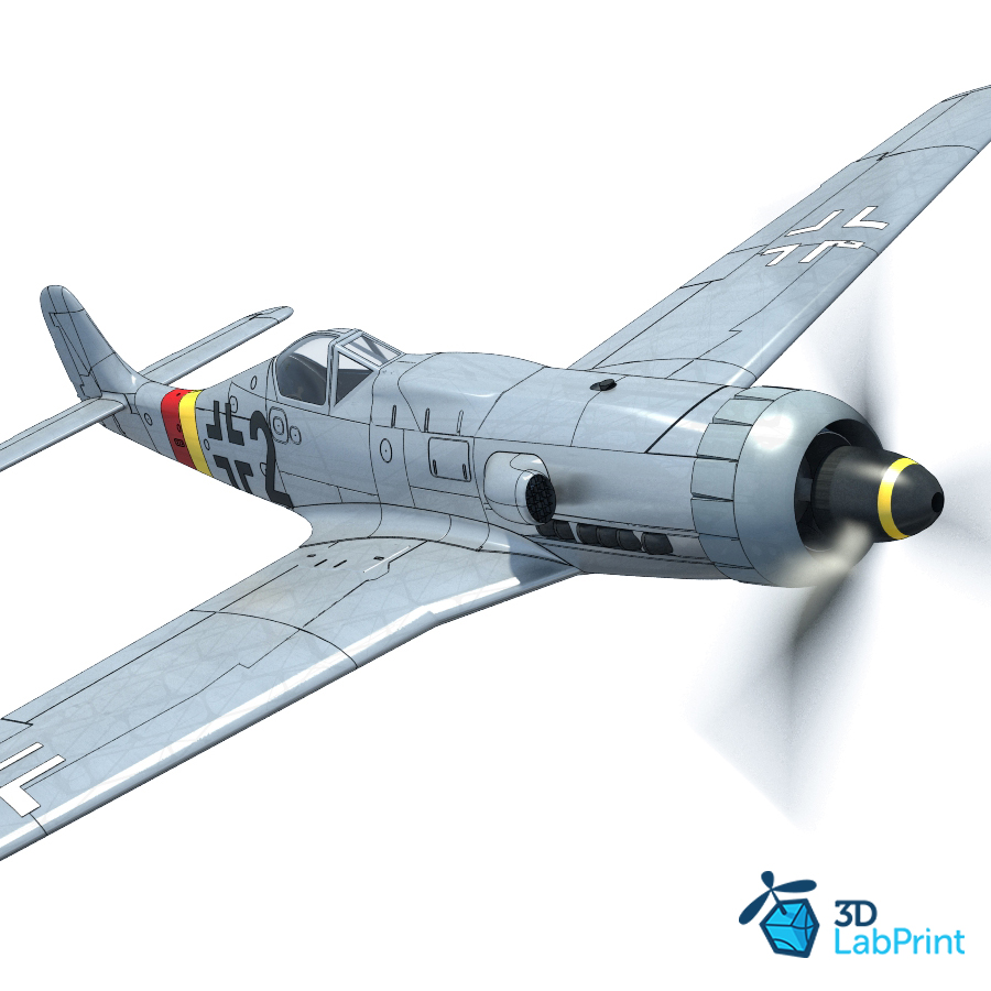 focke-wulf ta 152 h 3dlabprint rc air plane 3D print model - Mito3D