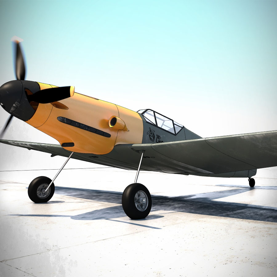 me 109h landing gear conversion 3dlabprint rc air plane 3D print model - Mito3D