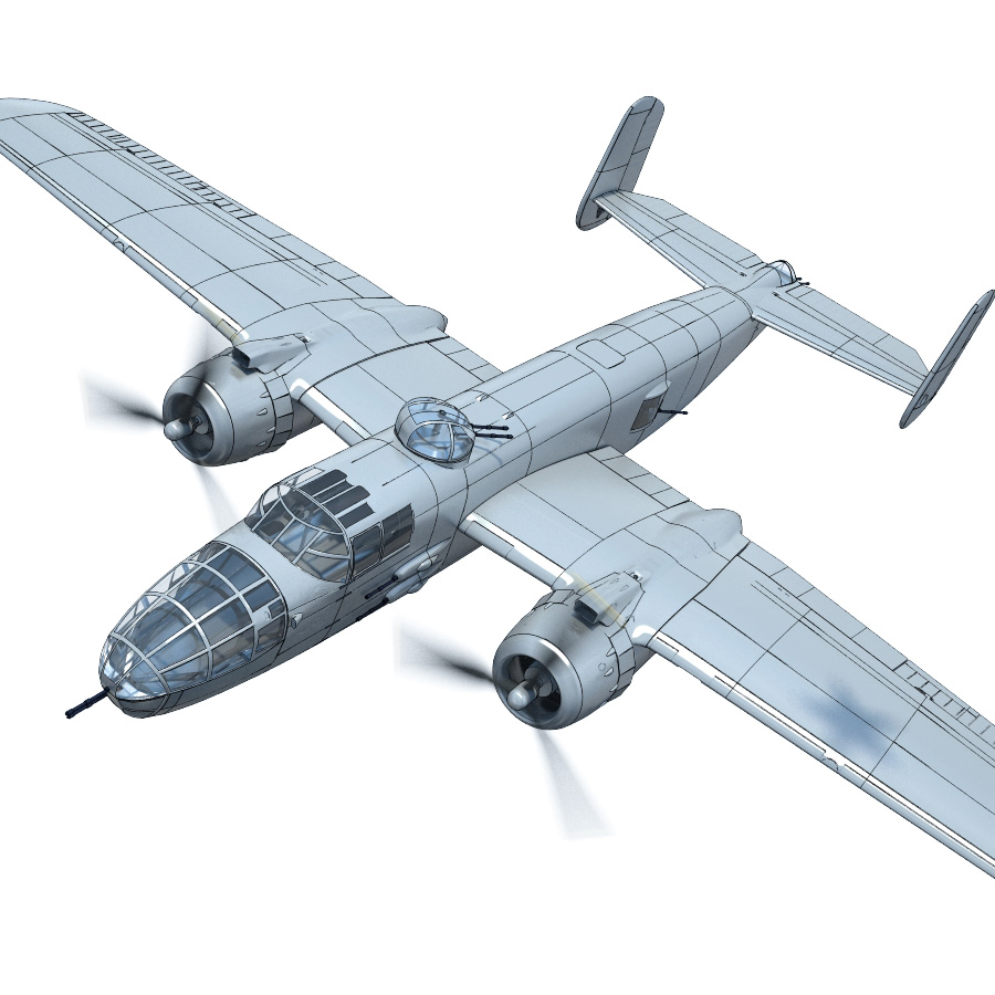 norte americano b 25j mitchell 3dlabprint rc aire avión 3D print model - Mito3D