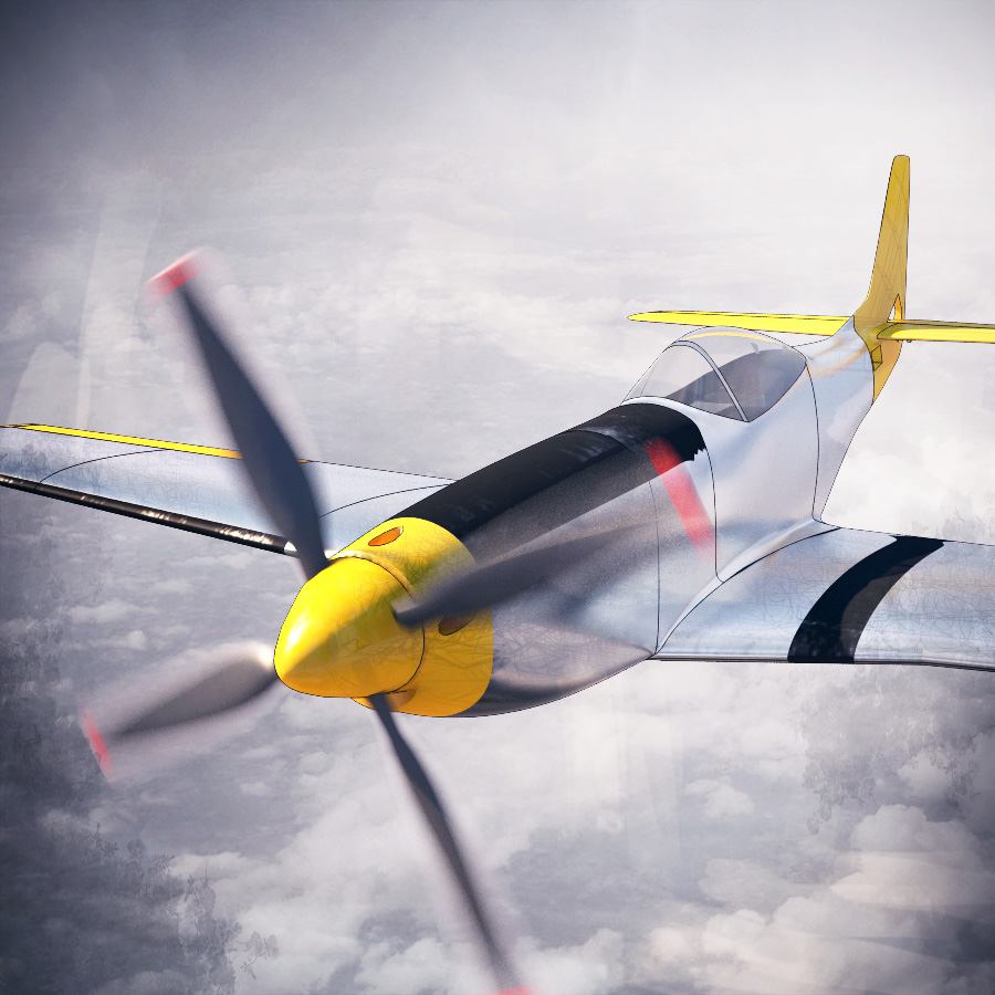 p51 d mustang 3dlabprint rc hava uçak 3D print model - Mito3D
