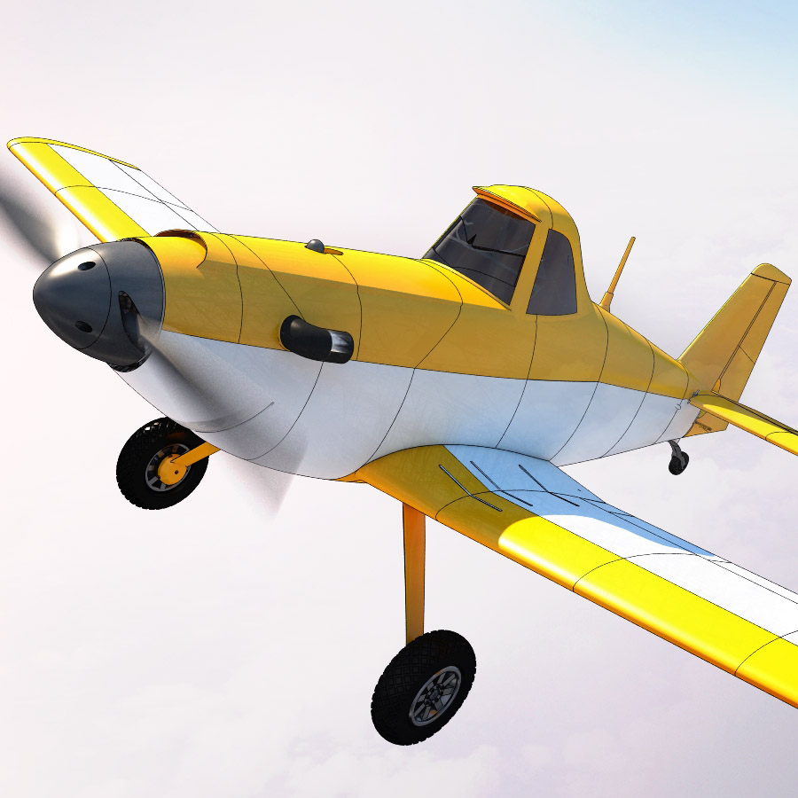 piper pawnee 3dlabprint rc air plane 3D print model - Mito3D