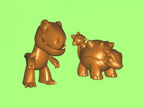 2 dinosaurs free 3d model - download stl file Toys Animals 1 funny 3d print model - Mito3D