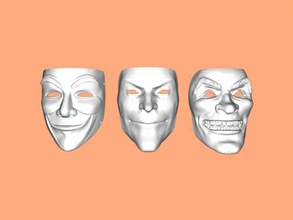 3 joker maske moda süsler 3d print model - Mito3D
