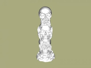 3 kafatasları sanat heykel 3d print model - Mito3D
