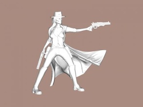 girl gunslinger free 3d model - download stl file Toys People 3d print model - Mito3D