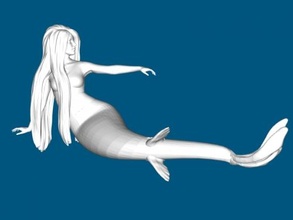 lying mermaid toys cartoons 3d print model - Mito3D