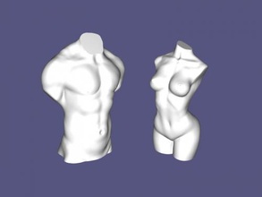 2 torsos kunst skulptur 3d print model - Mito3D