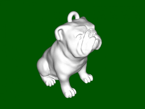 bulldog keychain toys animals 3D print model - Mito3D