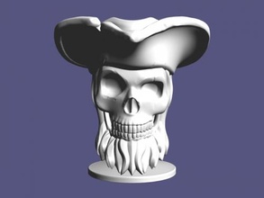 cráneo barbado pirata gratis 3d modelo descargar stl expediente Arte escultura 3d print model - Mito3D