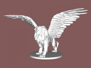 lion wings art sculpture 3d print model - Mito3D