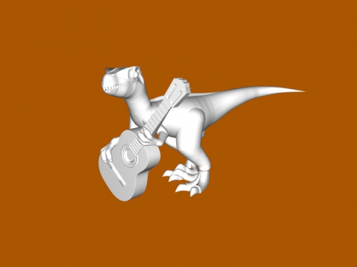 velociraptor guitarra juguetes animales 3D print model - Mito3D