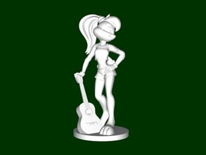 Lola Hase Gitarre frei 3d Modell download stl Datei Spielzeuge Cartoons 3d print model - Mito3D
