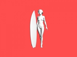 girl surf free 3d model - download obj file Toys People 3d print model - Mito3D