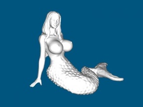 big mermaid free 3d model - download stl file Toys Cartoons 3d print model - Mito3D