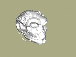 mechanical skull art sculpture 3d print model - Mito3D