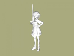 young warrior girl free 3d model - download stl file Toys People 3d print model - Mito3D