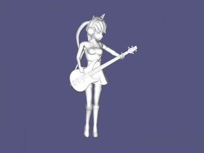 anime bassist mädchen obj spielzeuge cartoons 3d print model - Mito3D