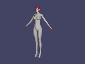 red-haired girl pilot free 3d model - download obj file Toys Cartoons