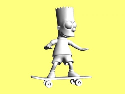 bart skateboard obj 3d print model - Mito3D