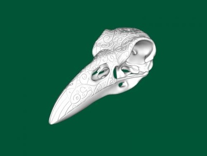 raven skull  3d print model - Mito3D
