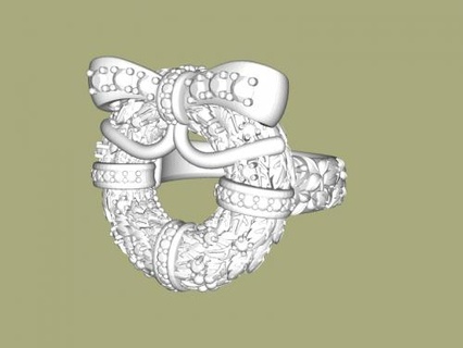 wreath ring 3d print model - Mito3D