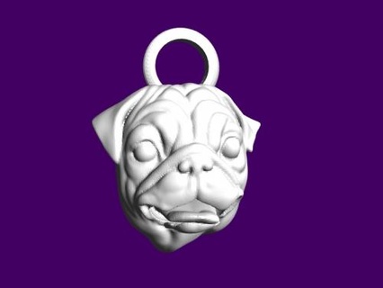 keychain pug Fashion Accessories 3d print model - Mito3D