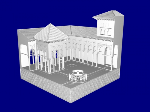 court lions Art Architecture 3D print model - Mito3D