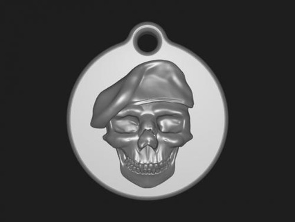cráneo soldado llavero Moda accesorios 3d print model - Mito3D