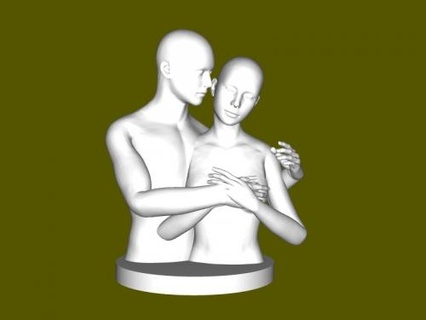 lovers bust Art Sculpture 3d print model - Mito3D