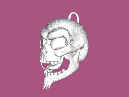 ridendo cranio moda ornamenti 3d print model - Mito3D