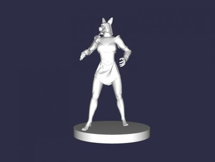 anubi femmina guerriero giocattoli cartoni animati 3d print model - Mito3D
