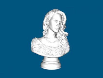 busto lana rey Arte escultura 3d print model - Mito3D
