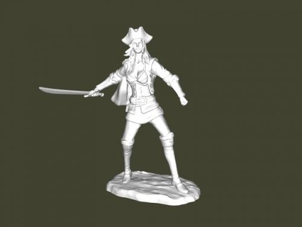 pirate girl saber Toys People 3d print model - Mito3D