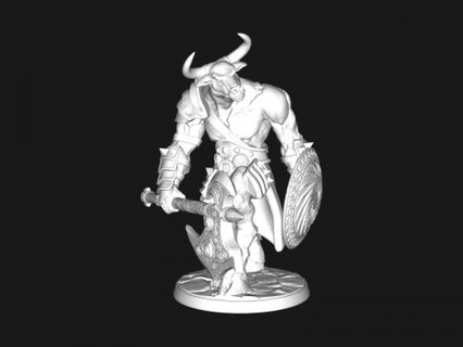 Minotauro guerrero juguetes caricaturas 3d print model - Mito3D