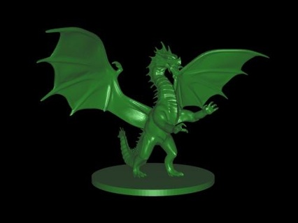 yeşil ahşap Ejderha oyuncaklar çizgi filmler 3d print model - Mito3D