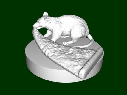 rato pizza brinquedos animais 3d print model - Mito3D