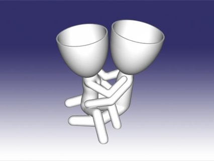 vase couple Home Interior 3d print model - Mito3D