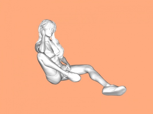 sentado mujer juguetes personas 3d print model - Mito3D